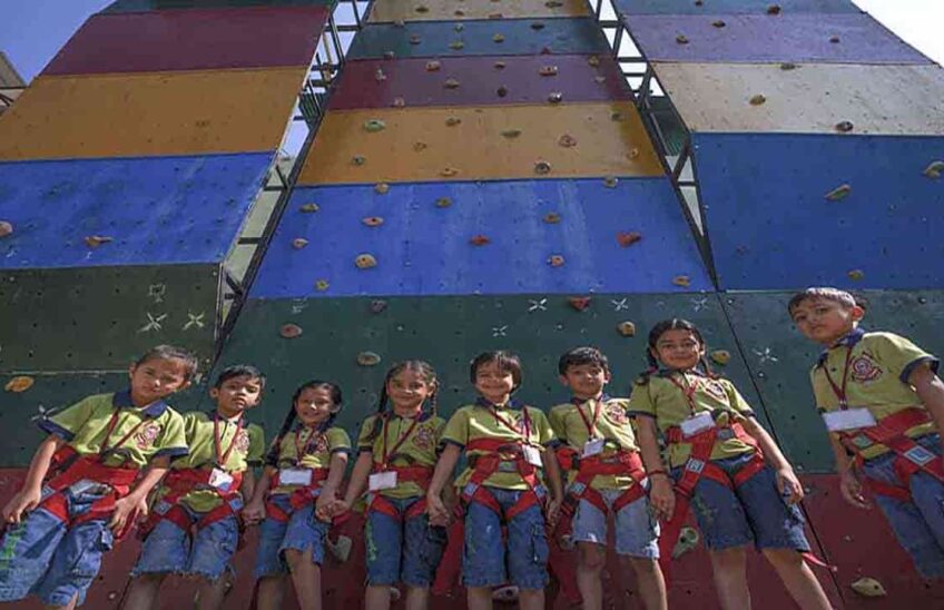 Pre-primary students playing cooperatively